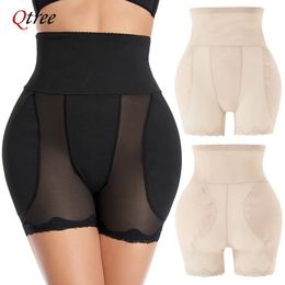 Womens Shapers Qtree Women Butt Lifter Body Shaper Hip Padded Shorts High Waist Curve Slimming Tummy Control Panties Shapewear 231025