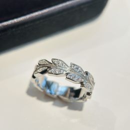 Designer High Quality Flower Rings Women Men Leaf Rhyme Diamond Ring Luxury Engagement Rings for Women Wedding Jewellery 925 Sterling Silver Bague Size 6/7/8 Gift Box