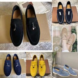 Loro Pianaa Loro Piano LP autumn shoes Summer High Quality LP sheepskin shoes Men womens soft sole Causal comfortable Walk leather suede Slip On loafers Men