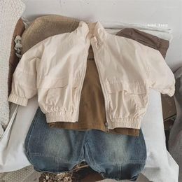 Jackets Autumn Spring Kids Coat 2-8Y Cotton Jacket Fashion Baby Girl Boy Infant Toddler Summer Solid Colour Sun Protect Clothes