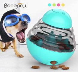 Benepaw Tumbler Treat Ball For Dogs Food Dispensing Safe Interactive Dog Toys Pet Training Adjustable Leaky Hole IQ Puzzle Game Y28192872