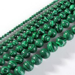 Natural Malachite Stone Beads Green Round Loose Beads 4 6 8 10 12 14mm for Jewelry bracelet Necklace Making DIY Bead256O