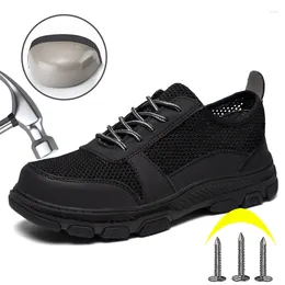 Boots Summer Breathable Work Shoes Anti-smash Anti-puncture Indestructible Safety Iron Toe Boot Outdoor Sneakers Protection