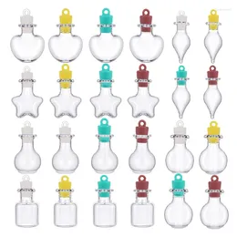 Pendant Necklaces 10PCS Mini Empty Glass Wishing Bottles Tiny Jars Vials With Rubber Stoppers For DIY As Necklace