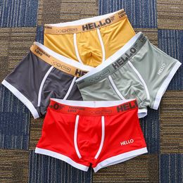 Underpants Ice Silk Boxer Fashion Men Panties Underwear Summer Breathable Solid Mens Boxers Shorts Cuecas Masculinas Man Calzoncillos M-3XL