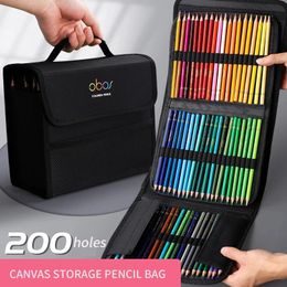 Pencil Bags 120150200 Holes Colored Lead Pencils Storage Bag Large Capacity Case Box Holder School Supplies Stationery Student 231025