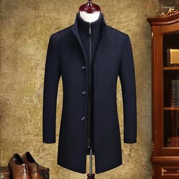 Men's Trench Coats Autumn And Winter Windbreaker Business Woollen Coat Fashion Non Iron Inner Thickened Men Jacket