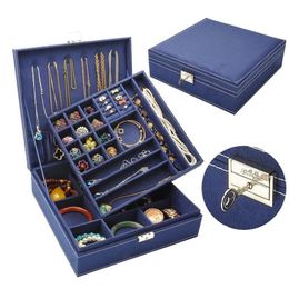 2019 Casket For Decoration Velvet Wooden Jewellery Box Display Storage Organiser Big Capacity Packaging Earrings Organiser Boxes T2169