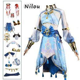 Nilou Genshin Impact Cosplay Costume Wig Horns Anime Game Halloween Party Sexy Dress for Women Girls Fancy Suit Full