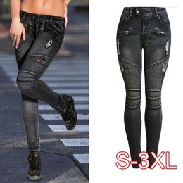 Women's Jeans Black Motorcycle Biker Zip Mid High Waist Stretch Denim Skinny Pants Motor For Women Plus Size 3XL