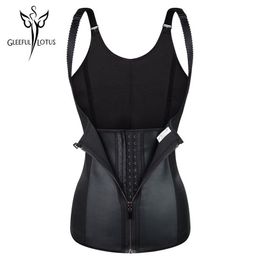 latex waist trainer slimming sheath belly shapewear belt fajas Modelling strap girdle underwear women bodysuit zip fitness corset283W