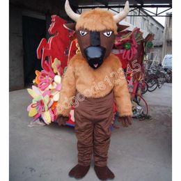 High quality Brown cow Mascot Costumes Halloween Fancy Party Dress Cartoon Character Carnival Xmas Advertising Birthday Party Costume Outfit