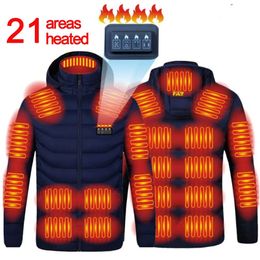Outdoor Jackets Hoodies 21 zone intelligent switch USB electric hot jacket Men's and women's Waterproof polyester 231026
