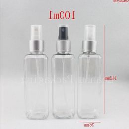 100ml square transparent Coloured cosmetic bottles spray , wholesale,100cc with silver sprayer pump water mist bottleshigh quatiy Wbpld