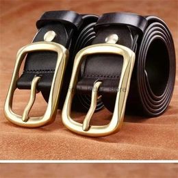 Belts The first layer of cowhide belt male needle buckle youth casual middle-aged waistband fashion vintage YQ231026