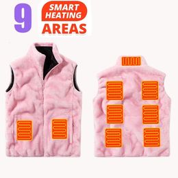 Men's Vests Heating Vest Self Heating Thermal Vest Heating Down Warmte Fleece Vest 9 Areas Heated Fleece Vest Men Women Heated Winter Usb 231026