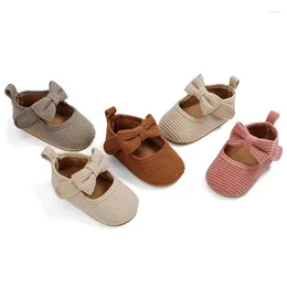 First Walkers Baywell Spring Autumn Baby Girls Cotton Shoes Toddlers Prewalkers Cute Bow Infant Soft Bottom 0-1Y