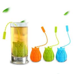 Coffee Tea Tools Cute Owl Strainer Bags Food Grade Sile Loose-Leaf Infuser Philtre Diffuser Fun Cartoon Accessories Drop Delivery H Dhdum