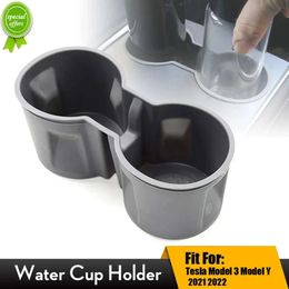 New Car Water Cup Holder Limiter Storage Box Console Cup Holder Insert Car Storage Slot Decor for Tesla Model 3 Model Y 2021 2022