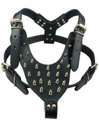 Large Dog Rivets Spiked Studded PU Leather Dog Harness for Pitbull Large Breed Dogs Pet Products7714162