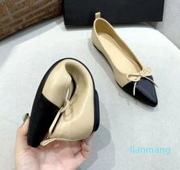 Classic designer women's flat heel boatgenuine leather fashion soft soled dance shoes casual comfortable tooling shoes Egg roll shoes bow single shoelace