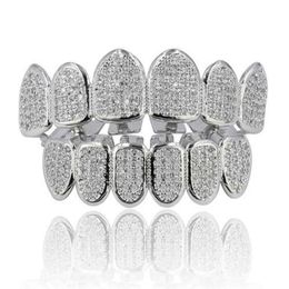 single tooth grill Diamond Braces Vampire Teeth Hip Hop Personality Fangs Teeth Gold Silver Teeth Women&men Dental Grills Jewelry2803