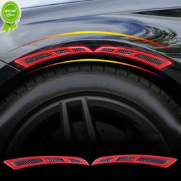 New 2pcs Car Fender Wheel Eyebrow Reflective Stickers Flexible Car Mud Flaps Splash Guard Anti-Scratch Protector Sticker Accessories