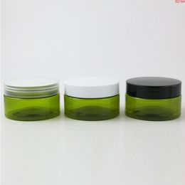 20 x 100g 333OZ Empty Green Medium Plastic Cosmetic Jar 100CC Packaging With White Black Clear Lids Sealgood Qrqlk