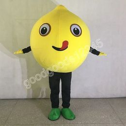 2024 Adult size Sweety Fruit Lemon Mascot Costumes Halloween Fancy Party Dress Cartoon Character Carnival Xmas Advertising Birthday Party Costume Outfit