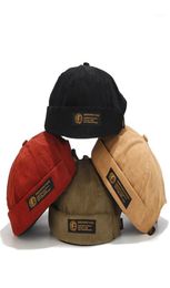 Cotton Corduroy Brimless Hip Hop Hat Retro Rolled Cuff Beanie Trucker Worker Cap Unisex Sailor Biker Cycling Caps Masks5034978