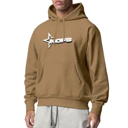 Men's Hoodies Star Letters Round Neck Hooded Sweatshirt Simple Design And Women's Autumn Winter Trendy 14-color Couple Tops