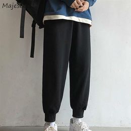 Men Pants Solid Simple Track Harem Elastic Waist Bundle Breathable Loose Plus Size 3XL All-match Korean Harajuku Sweatpants new R0225O