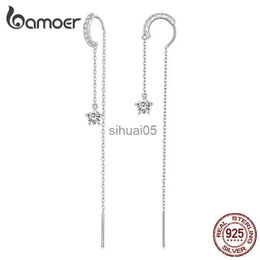 Stud Bamoer 925 Sterling Silver Water Drop Earrings Long Tassel Ear Hooks for Women Valentine's Day Birthday Gift Fine Jewelry YQ231026