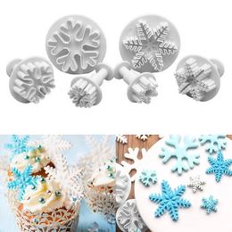Baking Moulds 3 pcs Sugarcraft Cake Decorating Tools Fondant Plunger Cutters Cookie Biscuit Snowflake Mould Set Accessories 231026