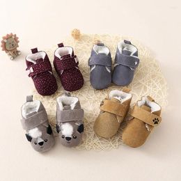 First Walkers Born Baby Shoes Autumn And Winter Plush Thick Anti Slip Soft Sole Warm Outdoor Walking Floor