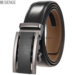 Belts Automatic Buckle Men's Belt Trouser for Men High Quality Leather Male Luxury Brand Western Fashion Black Brown YQ231026