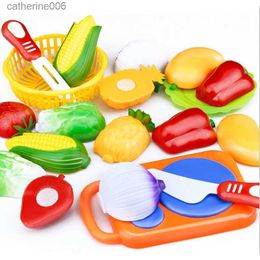 Kitchens Play Food Children Play House Toy Cut Fruit Plastic Vegetables Kitchen Baby Classic Kids Toys Pretend Playset Educational ToysL231026