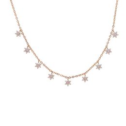 2018 New Fashion Drop Star floer Choker Necklace Gold Star Necklace for women cute girl sexy delicate shiny cz station layer choke284K