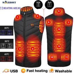 Men's Vests 2-21 Areas Men Women Winter USB Heating Vest Flexible Electric Jackets Fishing Camping Hiking Outdoor Infrared Hunt Thermal Coat 231026