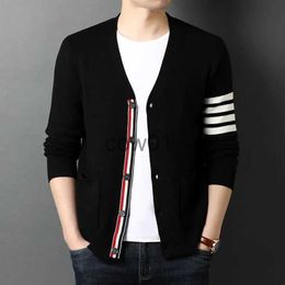 Men's Sweaters Top Grade New Autum Winter Brand Fashion Knitted Men Cardigan Sweater Black Korean Casual Coats Jacket Mens Clothing M-3XL J231026