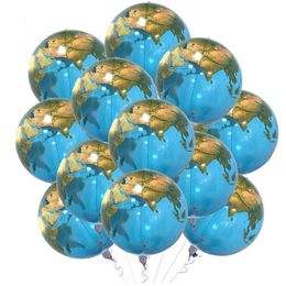 Christmas Decorations 20Pcs 22''Earth Balloons 4D Round Globe World Map Bubble Foil Travel Theme Birthday Party Earth Day Decoration 231026