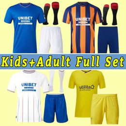 Full sets 23 24 Rangers Soccer Jerseys 2023 2024 Glasgow COLAK ROOFE LUNDSTRAM HAGI BARKER MORELOS TAVERNIER KENT TILLMAN JR Football Shirt men kids kit goalkeeper