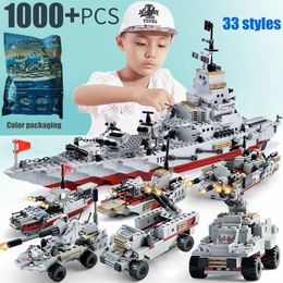 Aircraft Modle 1000pcs Warships Building Blocks Model Construction Set for Boys Navy Ship Army Boat Plane Bricks Toys for Children 231025