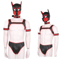 Play Role Of Puppy Exotic Bondage Accessories Toys With Chest Strap Hood And Panties For Mask Dog Fetish Harness Play Sex Bdsm Dtg1596528