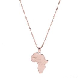 Silver Rose Gold Africa Map Pendant Necklace Hip Hop Jewellery Map of Africa242v