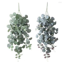Decorative Flowers Party Wedding Silk Greenery Bouquet Hanging Fake Plant Artificial Eucalyptus Leaves Plants