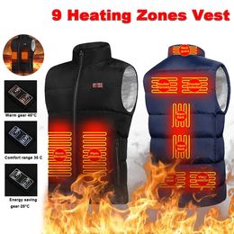 Men's Vests Men Winter Heated Vest 9 Area Heated Jackets Women Outdoor Flexible Thermal Winter USB Heating Jacket Warm Clothing M-4XL 231025