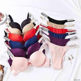 Sexy Bra Letter Underwear Comfort Brief Push Up Panty 2 Piece Sets Lingerie Set Bikinis Seamless Soft Breathable for Women291W