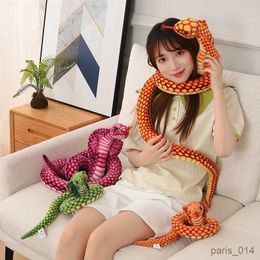 Stuffed Plush Animals 80-240cm Stuffed Doll Simulated Colorful Snakes Plush Toy Forest Animal Sofa Chair Decorate Props Girls Boys Present