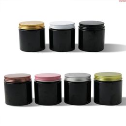 20 x 200G Travel Empty Black PET Jars with Aluminium Screw Lids 200g 200cc Cream Cosmetic Containers packaginggood Sqpsn